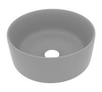 vidaXL Lavandino Lusso Rotondo Grigio Chiaro Opaco 40x15cm in Ceramica