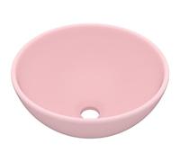 VIDAXL - Lavandino Lusso Rotondo Rosa Opaco 32,5x14 cm in Ceramica