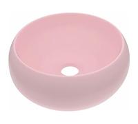VIDAXL - Lavandino Lusso Rotondo Rosa Opaco 40x15 cm in Ceramica