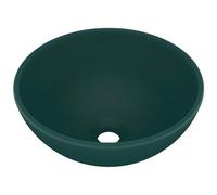 VIDAXL - Lavandino Lusso Rotondo Verde Scuro Opaco 32,5x14 cm Ceramica