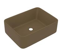 vidaXL Lavabo Luxury per bagno in ceramica crema opaco 41x30x12 cm