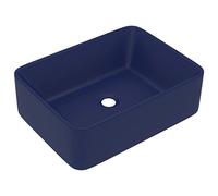 vidaXL Lavandino Luxury Lavello per Bagno Lavabo per Toilette Sanitari Prodotti per Bagno Vaschetta Blu Scuro Opaco 41x30x12 cm in Ceramica