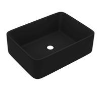 vidaXL Lavandino Luxury Lavello per Bagno Lavabo per Toilette Sanitari Prodotti per Bagno Vaschetta Nero Opaco 41x30x12 cm in Ceramica