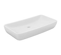 vidaXL Lavandino Luxury Lavello per Bagno Lavabo per Toilette Sanitari Prodotti per Bagno Vaschetta Rettangolare Bianco Opaco 71x38cm Ceramica