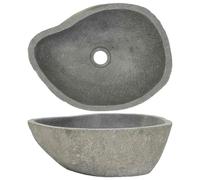 vidaXL Lavandino in Pietra di Fiume Ovale (37-46)x(29-36) cm