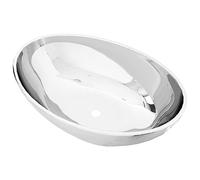 vidaXL Lavandino Resistente Elegante Pratico Decorativo Contemporaneo Finitura Lucida Lavello Lavabo Sanitari Bagno 40x33x13,5 cm in Ceramica Argento