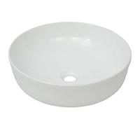 vidaXL Lavandino Tondo in Ceramica Bianca 41,5x13,5 cm Bagno Lavabo Lavello