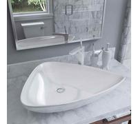vidaXL Lavandino Triangolare in Ceramica Bianco 645x455x115 mm