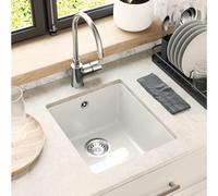 vidaXL Lavello 80% Quarzo e 20% Resina 370 x 460 mm Bianco