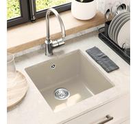 vidaXL Lavello 80% Quarzo e 20% Resina 430 x 460 mm Beige