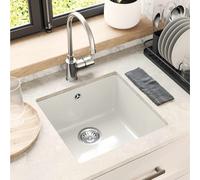 vidaXL Lavello 80% Quarzo e 20% Resina 430 x 460 mm Bianco