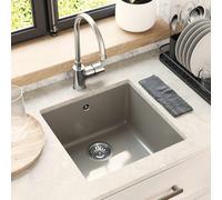vidaXL Lavello 80% Quarzo e 20% Resina 430 x 460 mm Grigio