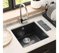 vidaXL Lavello 80% Quarzo e 20% Resina 430 x 460 mm Nero