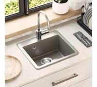 vidaXL Lavello 80% Quarzo e 20% Resina 470 x 440 mm Grigio