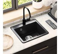 vidaXL Lavello 80% Quarzo e 20% Resina 470 x 440 mm Nero