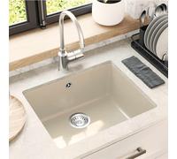 vidaXL Lavello 80% Quarzo e 20% Resina 530 x 460 mm Beige
