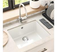 vidaXL Lavello 80% Quarzo e 20% Resina 530 x 460 mm Bianco