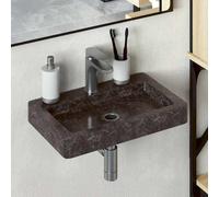 vidaXL Lavello a Parete Nero 38x24x6,5 cm in Marmo