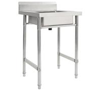 vidaXL Lavello da Cucina a Vasca Singola Lavandino con Una Vaschetta Lavabo per Cucina Accessori da Cucina Sanitari in Acciaio Inossidabile