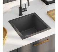 vidaXL Lavello da Cucina Artigianale Nero in Acciaio Inox