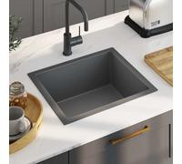 vidaXL Lavello da Cucina Artigianale Nero in Acciaio Inox