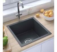 vidaXL Lavello da Cucina Artigianale Nero in Acciaio Inox