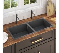 vidaXL Lavello da Cucina Artigianale Nero in Acciaio Inox