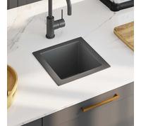 vidaXL Lavello da Cucina Artigianale Nero in Acciaio Inox