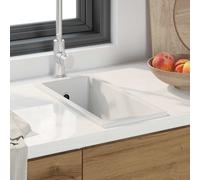 vidaXL Lavello da cucina Bianco 21 x 44 x 14 cm Granito