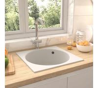 vidaXL Lavello da cucina Bianco 48 x 48 x 20.5 cm Granito