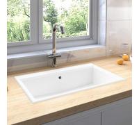 vidaXL Lavello da cucina Bianco 79 x 50 x 31 cm Granito