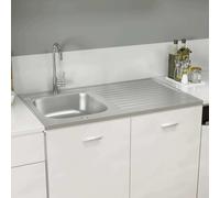 Lavello da Cucina con Scarico Argento 1000x600x155 mm Acciaio