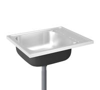vidaXL Lavello da Cucina con Scarico Argento 600x500x155 mm Acciaio