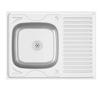 Lavello da Cucina con Scarico Argento 800x600x155 mm Acciaio