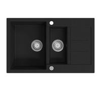 Lavello da cucina in granito vasca doppia nero