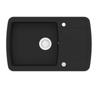 vidaXL Lavello da Cucina Granito Vasca Singola Nero Arredo Lavabo Lavandino