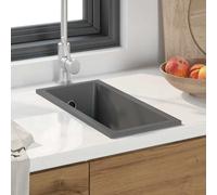 vidaXL Lavello da cucina Grigio 21 x 44 x 14 cm Granito