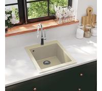 vidaXL Lavello da Cucina in Granito Vasca Singola Beige
