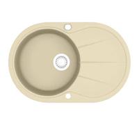Lavello da Cucina in Granito Vasca Singola Ovale Beige