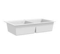 Lavandino cucina granito bianco crema lavello doppio montaggio sopra