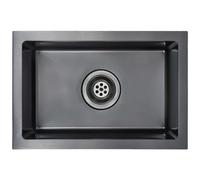 VIDAXL - Lavello Da Cucina Lavorato A Mano Con Filtro Nero Acciaio Inox