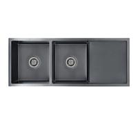Lavello Da Cucina Lavorato A Mano Con Filtro Nero Acciaio Inox