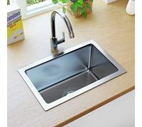vidaXL Lavello da Cucina Lavorato a Mano in Acciaio Inox