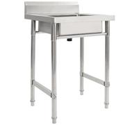 VIDAXL - Lavello da Cucina Vasca Singola Dimensioni 60 x 60 x 85 cm Colore Acciaio Inossidabile