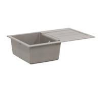 vidaXL Lavello Grigio 780 x 500 mm 80% Quarzo e 20% Resina