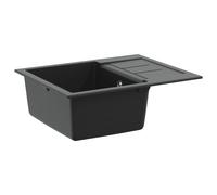 vidaXL Lavello Nero 620 x 500 mm 80% Quarzo e 20% Resina