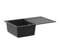vidaXL Lavello Nero 780 x 500 mm 80% Quarzo e 20% Resina