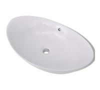 vidaXL Lavello Ovale in Ceramica di Lusso con Troppopieno 59 x 38,5 cm