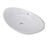 vidaXL Lavello Ovale in Ceramica di Lusso con Troppopieno 59 x 38,5 cm