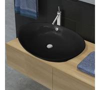 AX Lavandino Ceramica Ovale Bagno Appoggio Nero Artistico 59x38.5x19cm 0k 140680